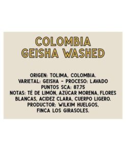 Café Colombia Geisha Washed - Tostador Ruffo Coffee