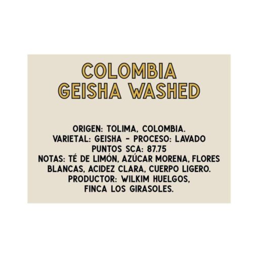 Café Colombia Geisha Washed - Tostador Ruffo Coffee